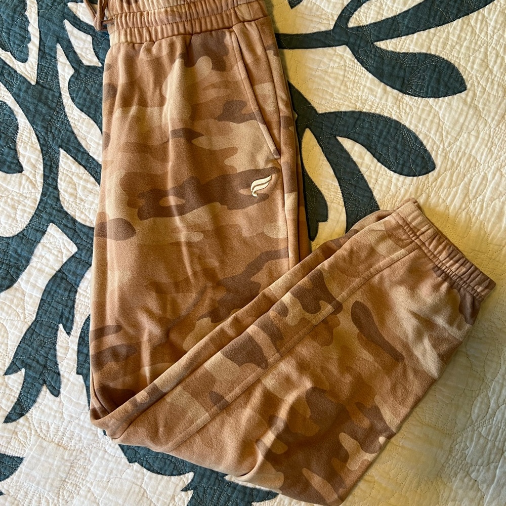 Fabletics Tan Camouflage Joggers